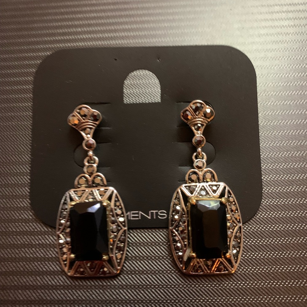 Statements by DCK Silver/Black Fashion Earrings